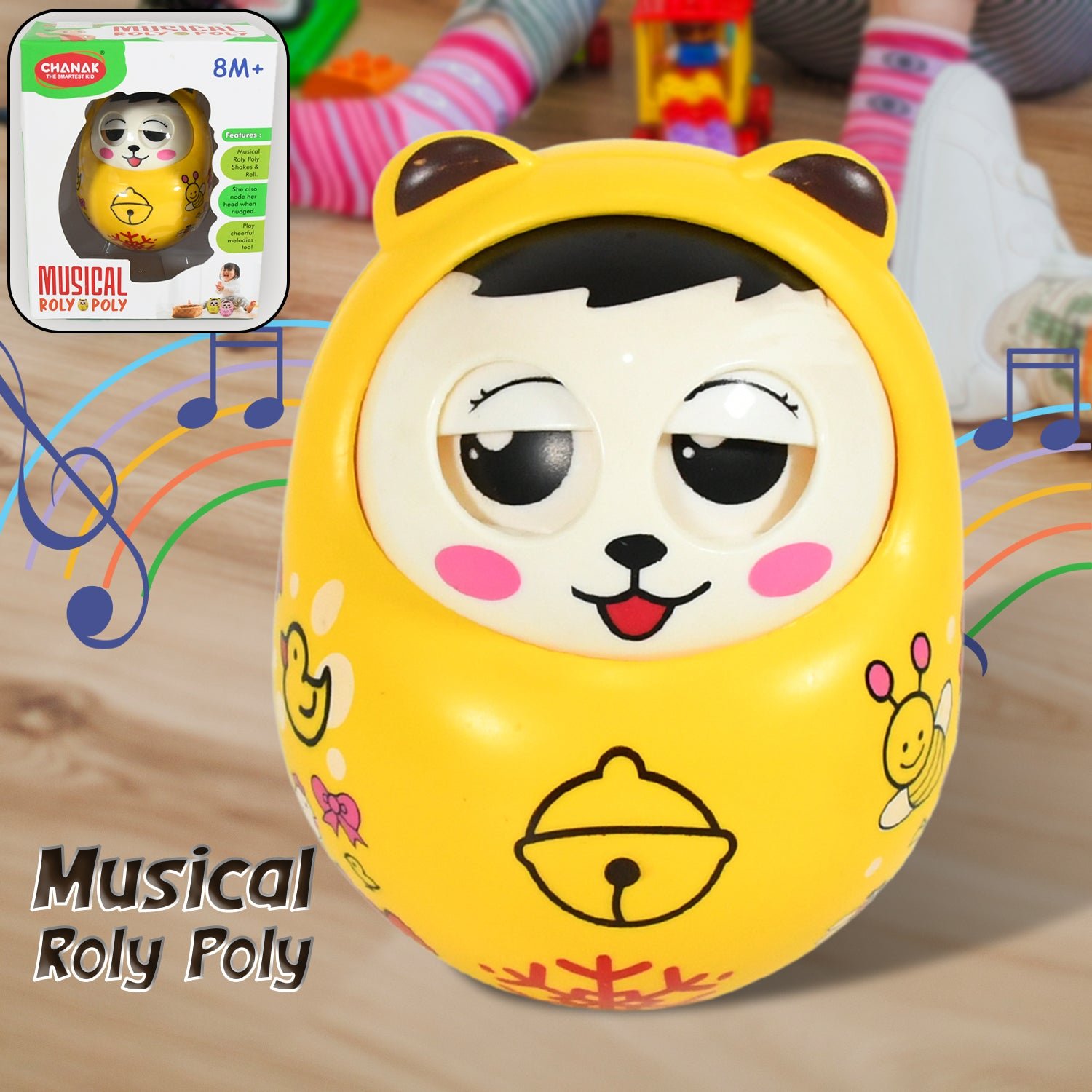 01_4c44eb62-a216-43d4-b5e4-673a2e1c6b1a.jpg Musical Toys for Baby | Push and Shake Wobbling Toy with Music | Tumbler Doll Toy for Babies | Sound Balancing Doll Toys for Baby Boys, Girls 8+ Months Multicolor (1 Pc) - Image 1