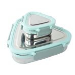 Ganesh Trinity 2-Piece Stainless Steel Triangle Lunch Box Set - Image 4