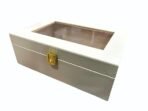 Luxury Storage Box with Glass Lid, Decorative Organiser Box for Jewellery and Accessories, Available in Red, Black, White (White) - Image 5