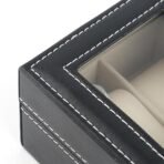 Presents Luxury Watch Box for Men & Women ?Lockable Leather Watch Organizer with Glass Lid, Soft Velvet Cushions, Premium Display & Storage Case for Watches -12 Slot Box (Black) - Image 6