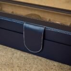 Presents Luxury Watch Box for Men & Women ?Lockable Leather Watch Organizer with Glass Lid, Soft Velvet Cushions, Premium Display & Storage Case for Watches -6 Slot Box (Blue) - Image 3