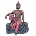 Buddha Showpiece Polyresin Idol for Home Decor, Vastu, Office Desk, Zen Centerpiece, Spiritual Gift & Housewarming, 23 cm Black Multicolor