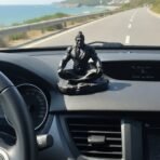 Hanuman Idol for Car Dashboard, Home, Office Desk ?Hanuman Murti for for Pooja, Temple Showpiece, Decoration, Festivals and Gifting. (Golden, 10cm) (with PreInstalled Adhesive) - Image 2
