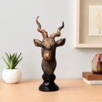 Resin Deer Statue for Home & Office Decor | Vaastu & Feng Shui Decorative Head Showpiece | Living Room Desk Decoration | Gift (Design 1), Brown - Image 2