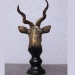 Resin Deer Statue for Home & Office Decor | Vaastu & Feng Shui Decorative Head Showpiece | Living Room Desk Decoration | Gift (Design 1), Brown - Image 3