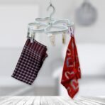 CLOTH SPIN RACK LAUNDRY DRYING RACK, CLOTHES HANGERS WITH CLIPS, CLIP HANGER DRIP HANGER FOR DRYING UNDERWEAR, BABY CLOTHES, SOCKS, BRAS, TOWEL, CLOTH DIAPERS, GLOVES - Image 3