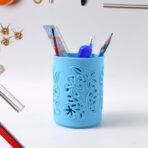 Plastic Mesh Pen Holder Office Desk Organizer ?Single Black Pen Stand - Image 3