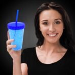 Plastic Reusable Sipper Tumbler with Lid and Straw (1 Pc / 500 ML / Mix Color / 1 Pc) - Image 2