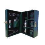 Presents Premium Portable Bar Set with Travel Case ?11-Piece Cocktail Shaker Set with Glasses, Tools & Lock ?Travel Mini Bar Kit for Home,Parties & Gifting ?Green Leather Finish