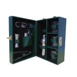 Presents Premium Portable Bar Set with Travel Case ?11-Piece Cocktail Shaker Set with Glasses, Tools & Lock ?Travel Mini Bar Kit for Home,Parties & Gifting ?Green Leather Finish