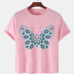 Pink Unisex Polyster Premium Quality Designer Printed T-Shirt