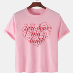 Pink Unisex Polyster Premium Quality Designer Printed T-Shirt