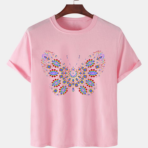 Pink Unisex Polyster Premium Quality Designer Printed T-Shirt