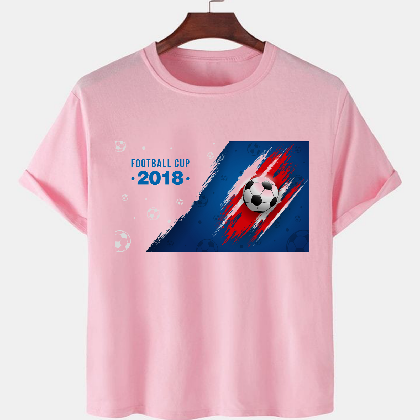 PNK-CTN-D-003.png Pink Unisex Polyster Premium Quality Designer Printed T-Shirt - Image 1