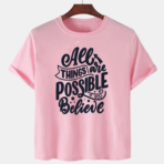 Pink Unisex Polyster Premium Quality Designer Printed T-Shirt