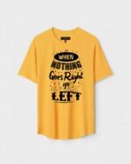 Yellow Unisex Cotton Regular Fit Printed Round Neck T-Shirt