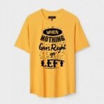 Yellow Unisex DOT KNIT Regular Fit Printed Round Neck T-Shirt