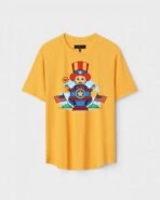 Yellow Unisex Cotton Regular Fit Printed Round Neck T-Shirt