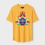 Yellow Unisex Cotton Regular Fit Printed Round Neck T-Shirt