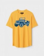 Yellow Unisex Cotton Regular Fit Printed Round Neck T-Shirt