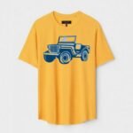 Yellow Unisex Cotton Regular Fit Printed Round Neck T-Shirt