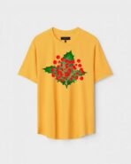 Yellow Unisex Cotton Regular Fit Printed Round Neck T-Shirt