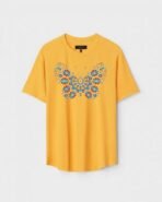 Yellow Unisex Cotton Regular Fit Printed Round Neck T-Shirt