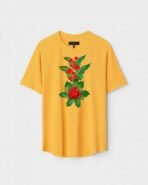 Yellow Unisex Polyster Regular Fit Printed Round Neck T-Shirt