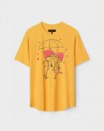 Yellow Unisex Polyster Regular Fit Printed Round Neck T-Shirt