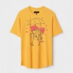 Yellow Unisex Polyster Regular Fit Printed Round Neck T-Shirt