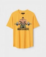 Yellow Unisex Polyster Regular Fit Printed Round Neck T-Shirt