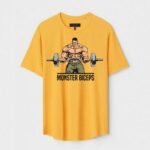 Yellow Unisex DOT KNIT Regular Fit Printed Round Neck T-Shirt