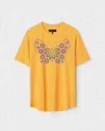 Yellow Unisex Polyster Regular Fit Printed Round Neck T-Shirt