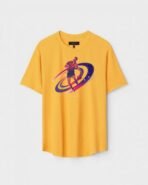 Yellow Unisex Polyster Regular Fit Printed Round Neck T-Shirt