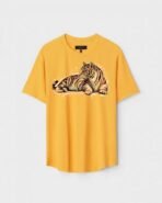 Yellow Unisex Polyster Regular Fit Printed Round Neck T-Shirt