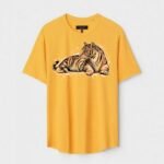 Yellow Unisex Polyster Regular Fit Printed Round Neck T-Shirt