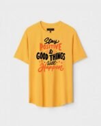 Yellow Unisex Polyster Regular Fit Printed Round Neck T-Shirt