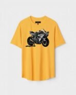 Yellow Unisex Cotton Regular Fit Printed Round Neck T-Shirt