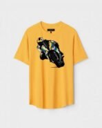 Yellow Unisex Polyster Regular Fit Printed Round Neck T-Shirt