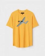 Yellow Unisex Polyster Regular Fit Printed Round Neck T-Shirt