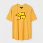 Yellow Unisex DOT KNIT Regular Fit Printed Round Neck T-Shirt