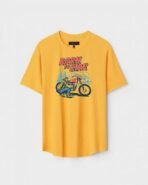 Yellow Unisex Polyster Regular Fit Printed Round Neck T-Shirt