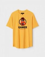 Yellow Unisex Polyster Regular Fit Printed Round Neck T-Shirt