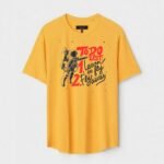 Yellow Unisex Polyster Regular Fit Printed Round Neck T-Shirt