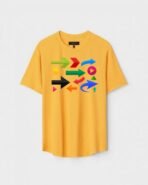 Yellow Unisex Polyster Regular Fit Printed Round Neck T-Shirt