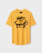 Yellow Unisex Polyster Regular Fit Printed Round Neck T-Shirt