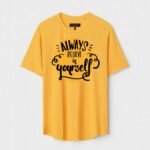 Yellow Unisex Polyster Regular Fit Printed Round Neck T-Shirt