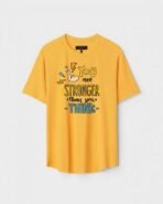 Yellow Unisex Polyster Regular Fit Printed Round Neck T-Shirt