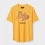 Yellow Unisex Polyster Regular Fit Printed Round Neck T-Shirt