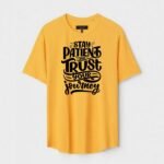 Yellow Unisex Polyster Regular Fit Printed Round Neck T-Shirt
